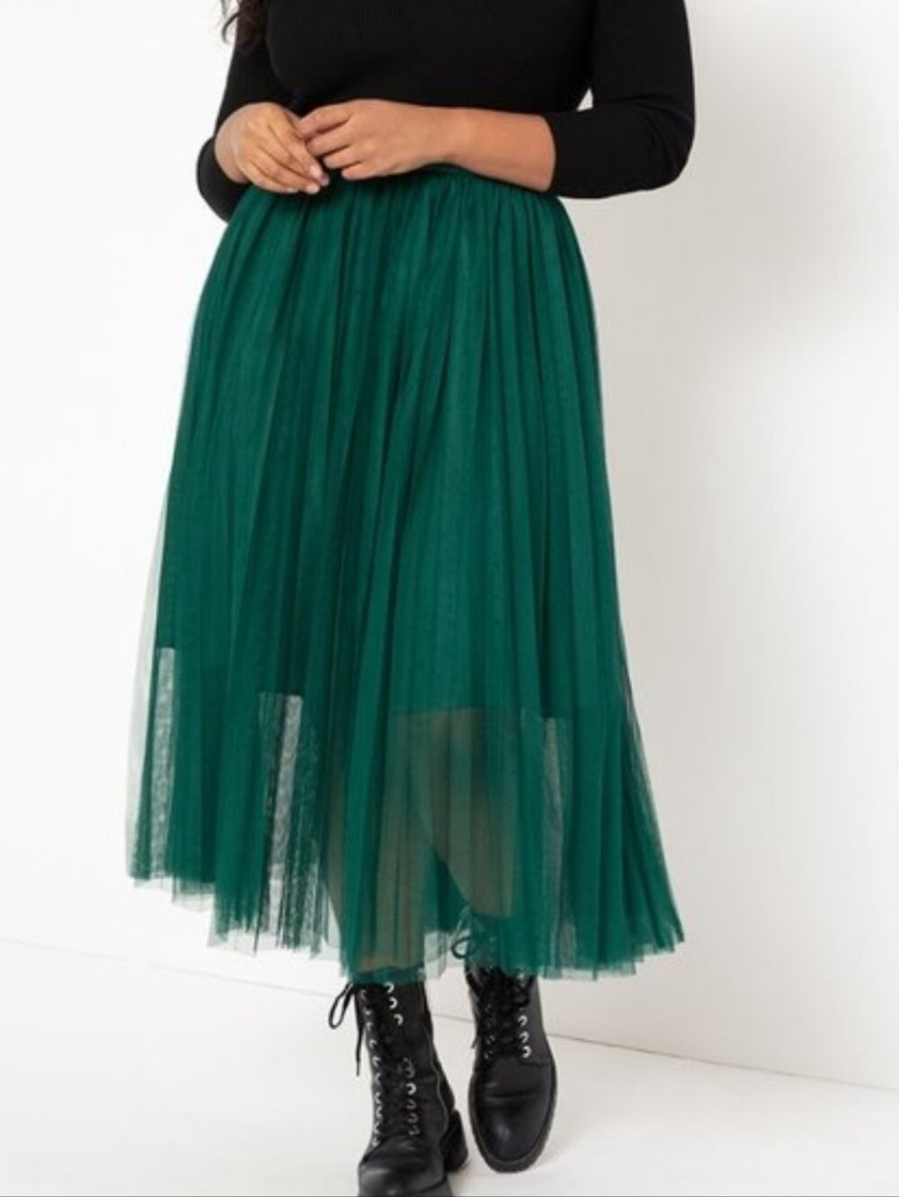 Eloquii Pleated Tulle Maxi Skirt Size 16
